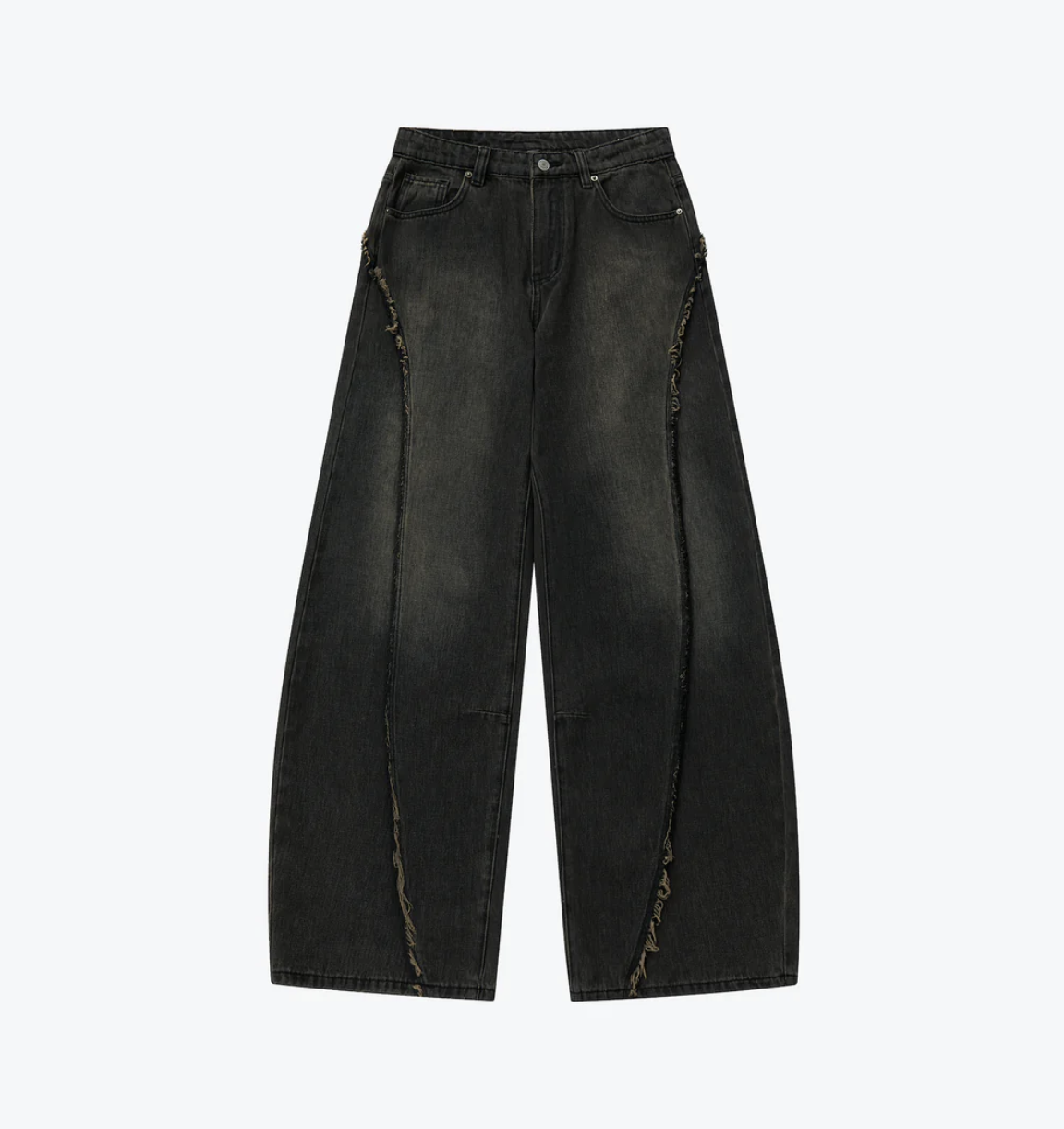 [現貨] Sense Twist Seam Baggy Denim Jeans Charcoal | L25-05CH