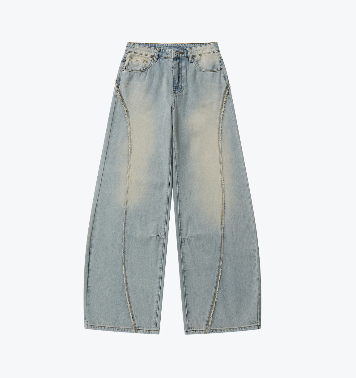 [現貨] Sense Twist Seam Baggy Denim Jeans Light Indigo | L25-05LI