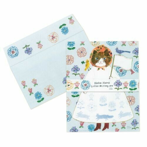 【Aiko Fukawa】布川愛子 信封信紙組 花園 貓 日本表現社