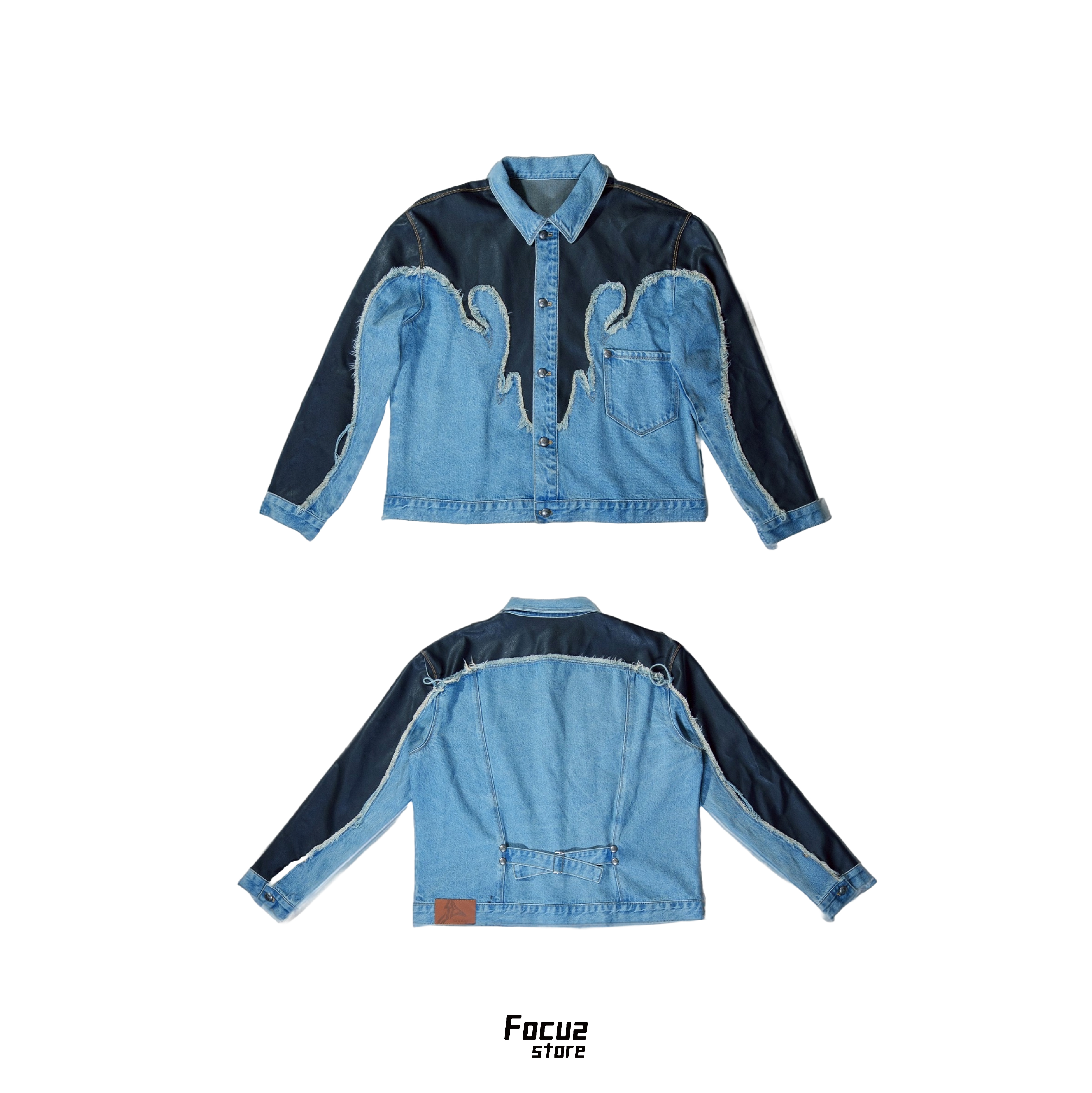 【Focus Store】預購 SHADOW STUDIO SHADOW PROJECT- LEATHER DENIM JACKET 皮革拼單寧外套