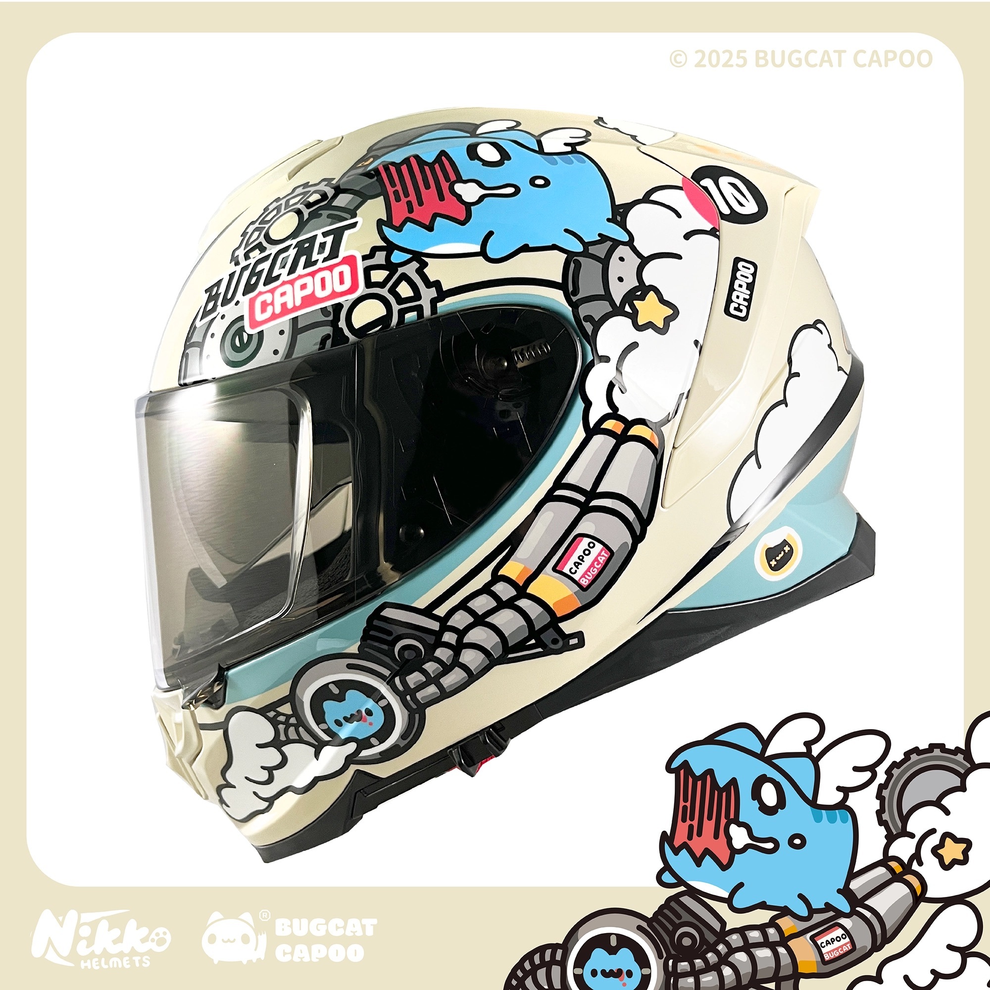 NIKKO N-806 急速咖波 奶油米黃 聯名款 全罩