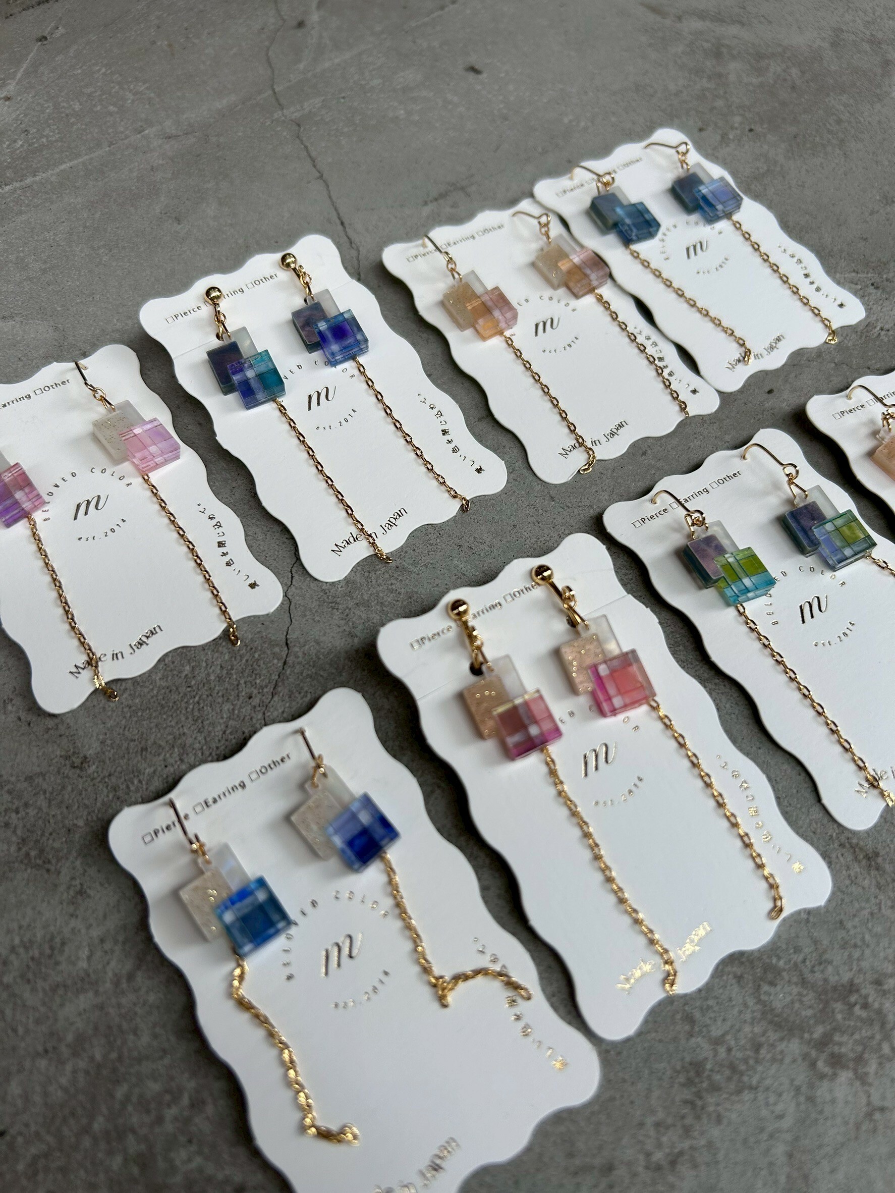 [Beloved color m] Check | Triple | Long | 耳夾 | NO.5