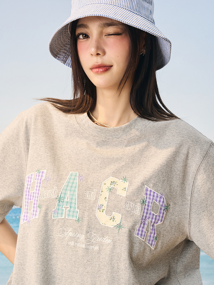 harsh and cruel 2025SS 涼感防曬 碎花格紋貼布 短袖