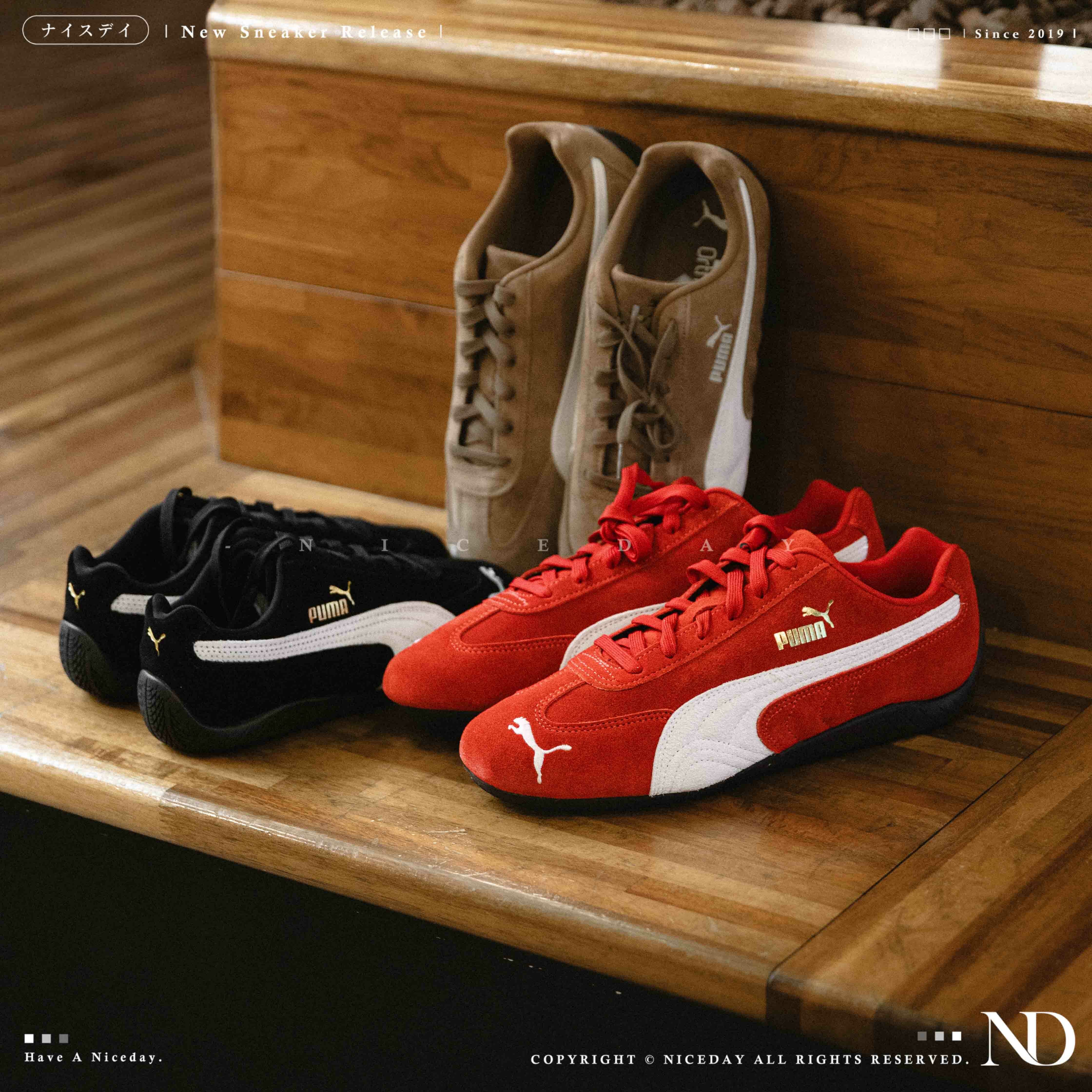 NICEDAY 調貨 PUMA SpeedCat OG 賽車鞋 麂皮 摩卡 紅色 黑色 ROSE 代言 398846