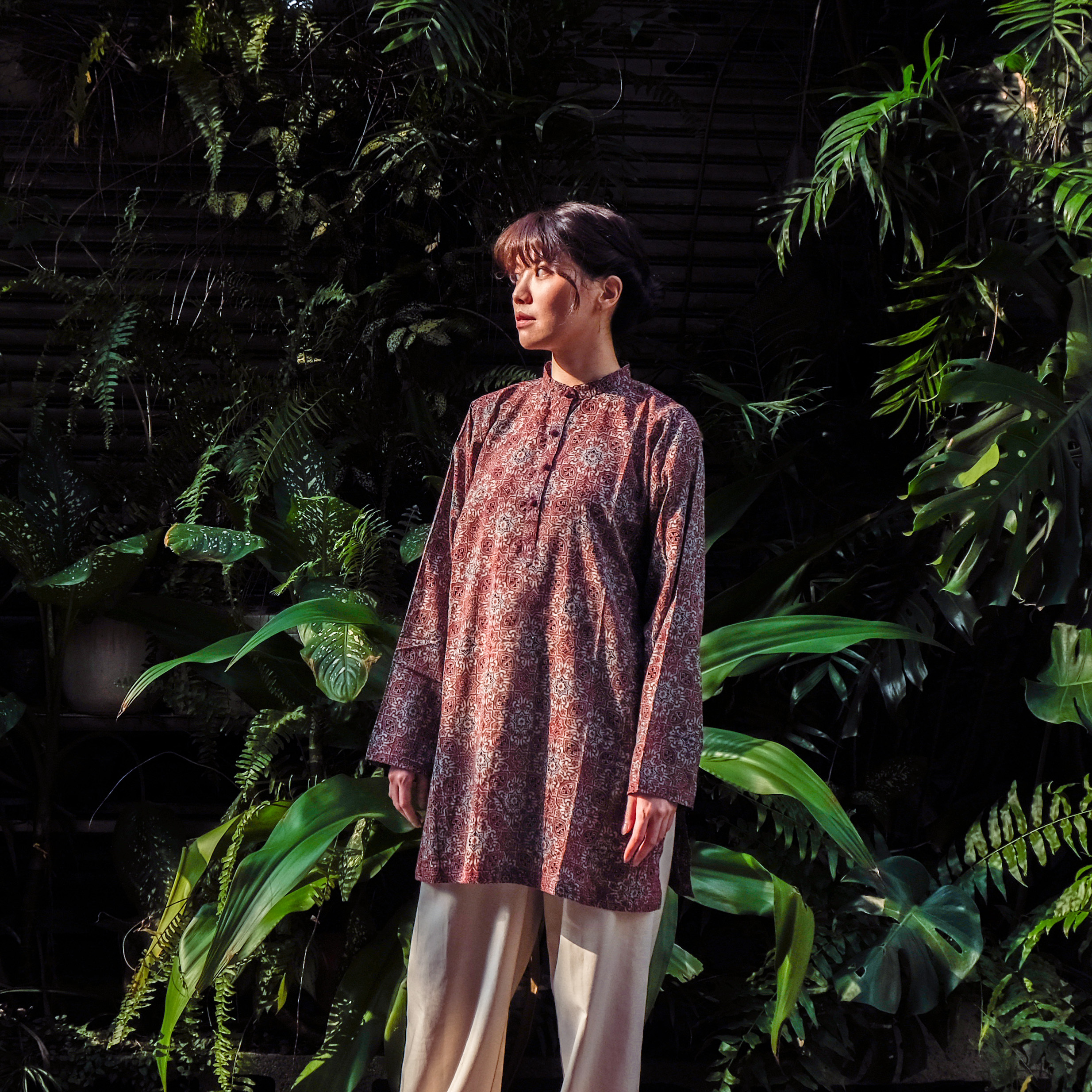 蓋染｜Ajrak Kurti 上衣 - 磚紅 78｜巴基斯坦