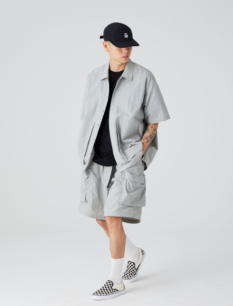 【OWN】Anoutifit 工裝 短褲 尼龍 寬鬆 透氣 舒適 涼感 休閒 褲子 不分男女 黑 淺灰 深灰 綠 橘 深藍