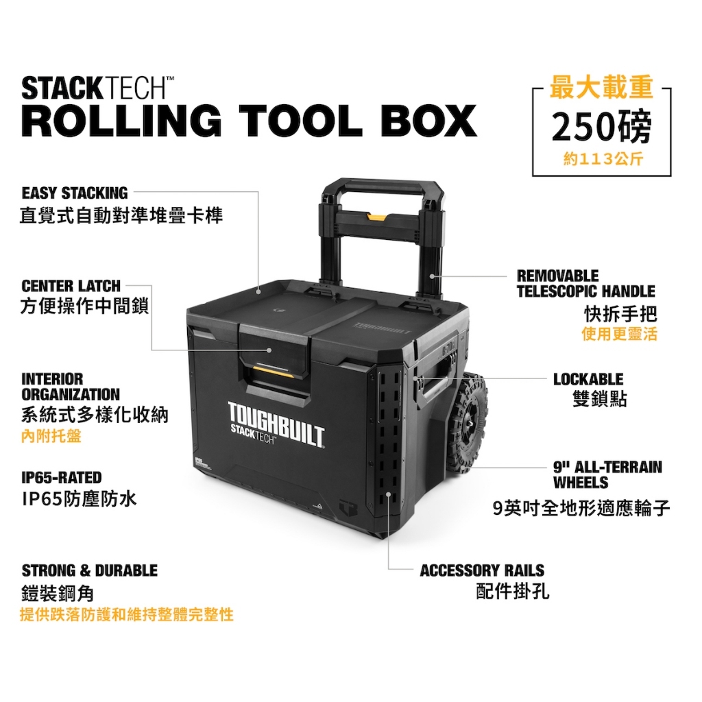 TOUGHBUILT STACKTECH帶輪工具箱 TB-B1-B-70R