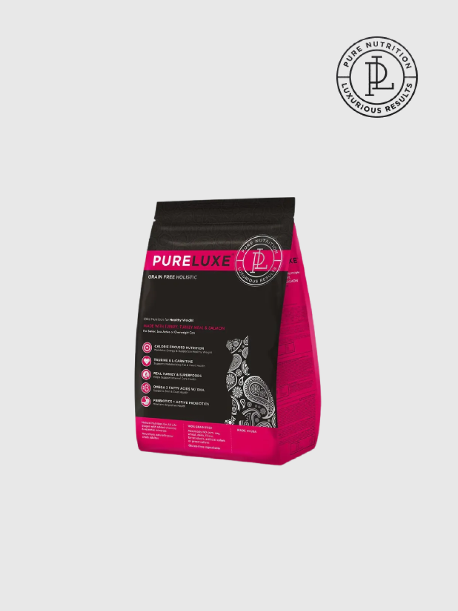 【PURELUXE 美國純華】無穀天然成貓糧｜火雞肉+雞肉+鮭魚 (老貓/低卡成貓配方)
