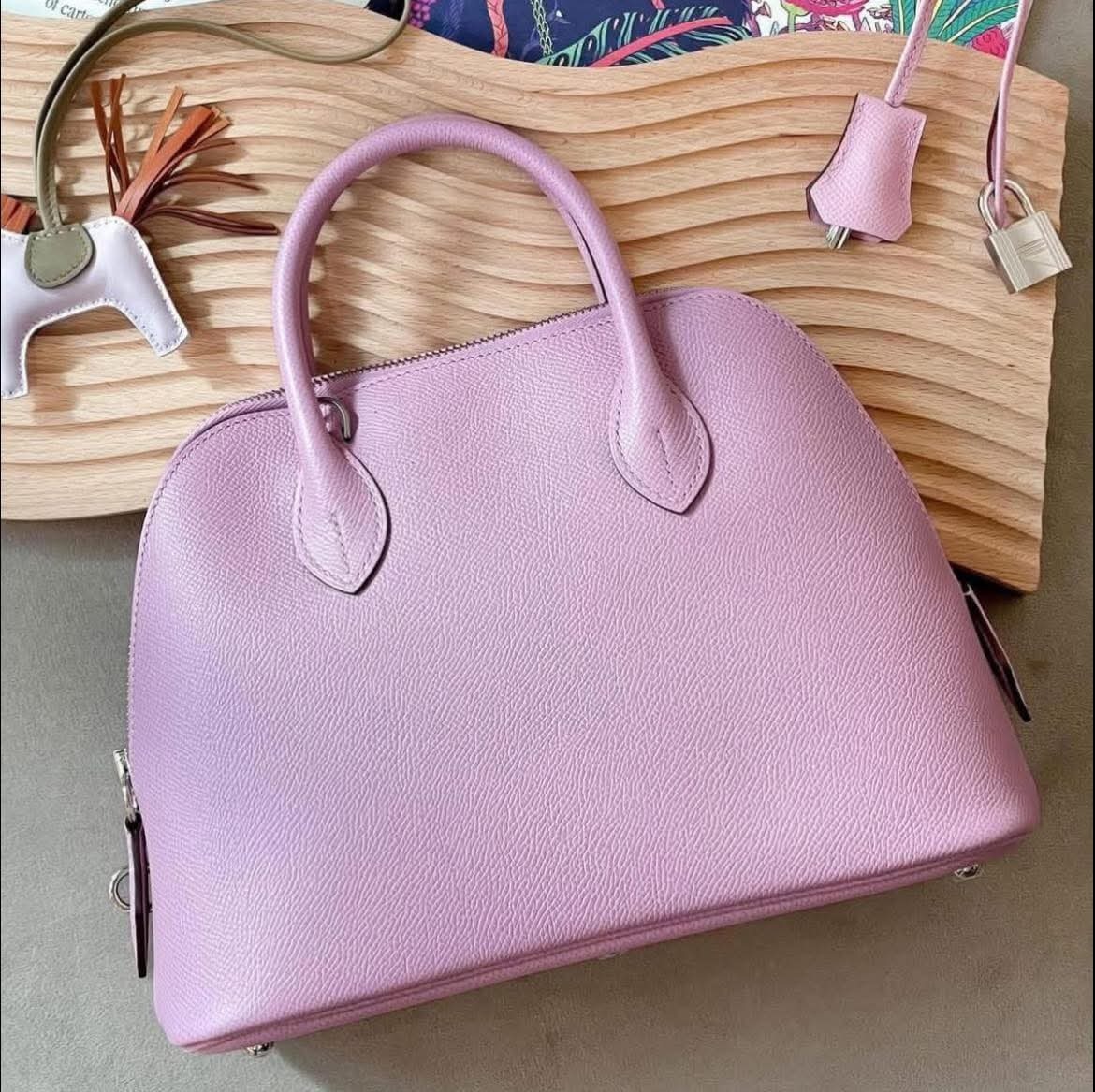 Preloved Hermes Bolide 25 Epsom Leather Mauve Sylvestre X9 PHW HK$4x,xxx  (HK$2,000 即時落訂)