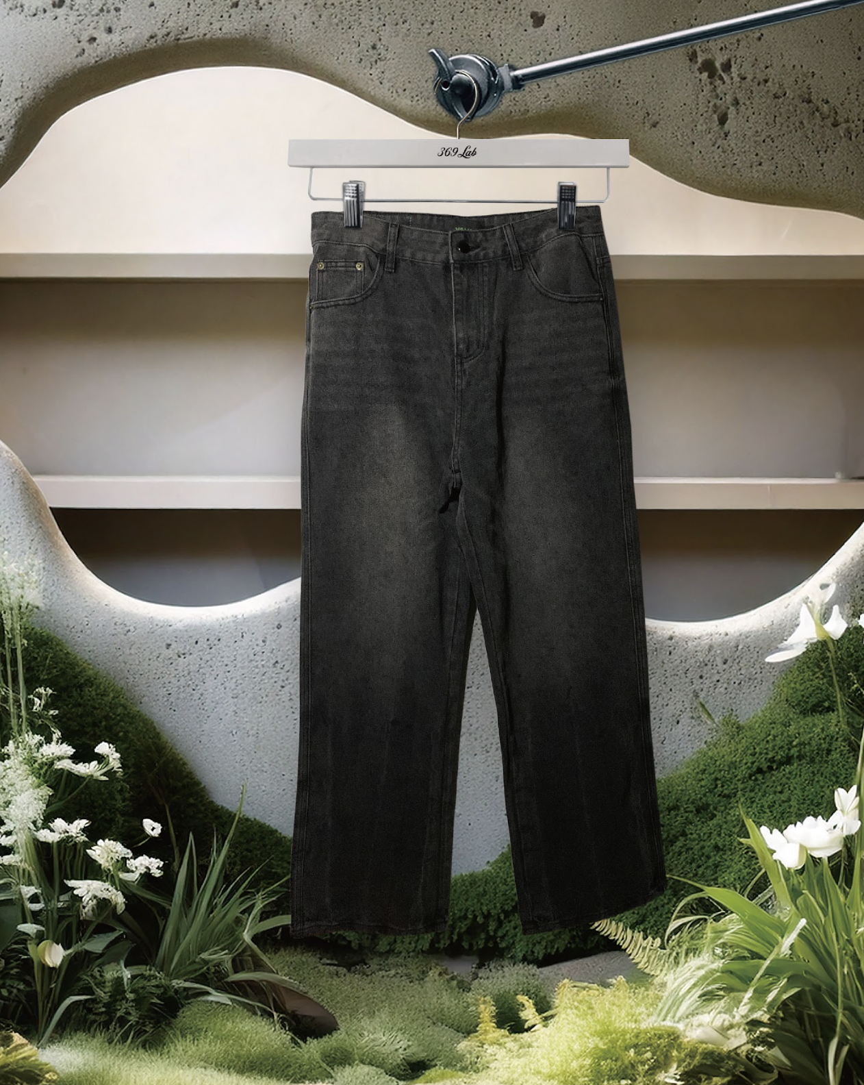 369Lab Washed Jeans - Black