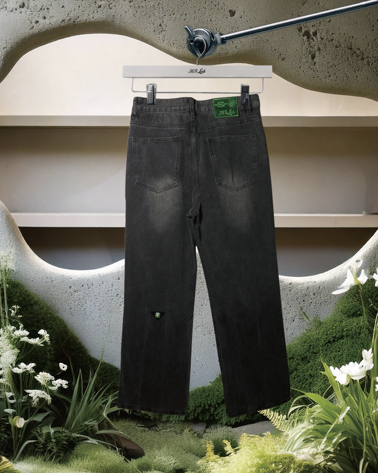 369Lab Washed Jeans - Black