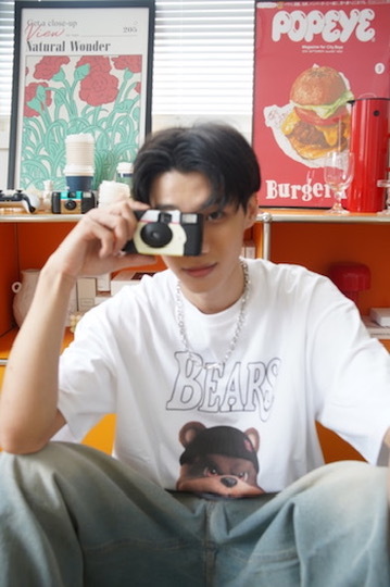 正韓美式重磅黑熊短T 白