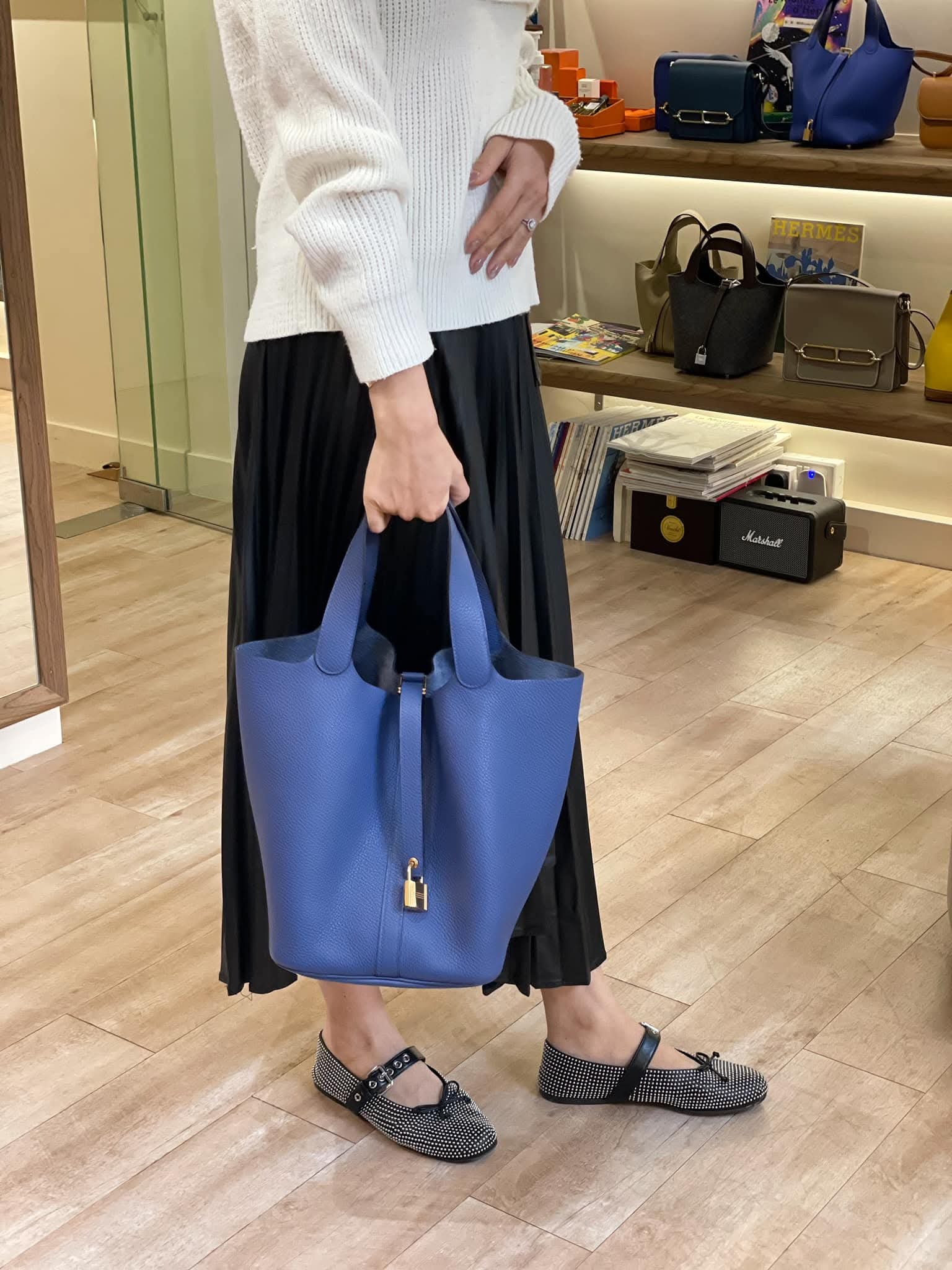 Preloved Hermès Picotin26 TC Leather Bleu Brighton GHW HK$18,800  (HK$2,000 即時落訂)