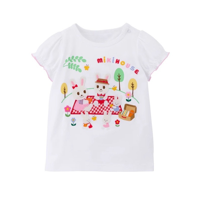 🐻🐰𝐌𝐢𝐤𝐢 𝐇𝐨𝐮𝐬𝐞 小熊小兔動物園刺繡短袖上衣