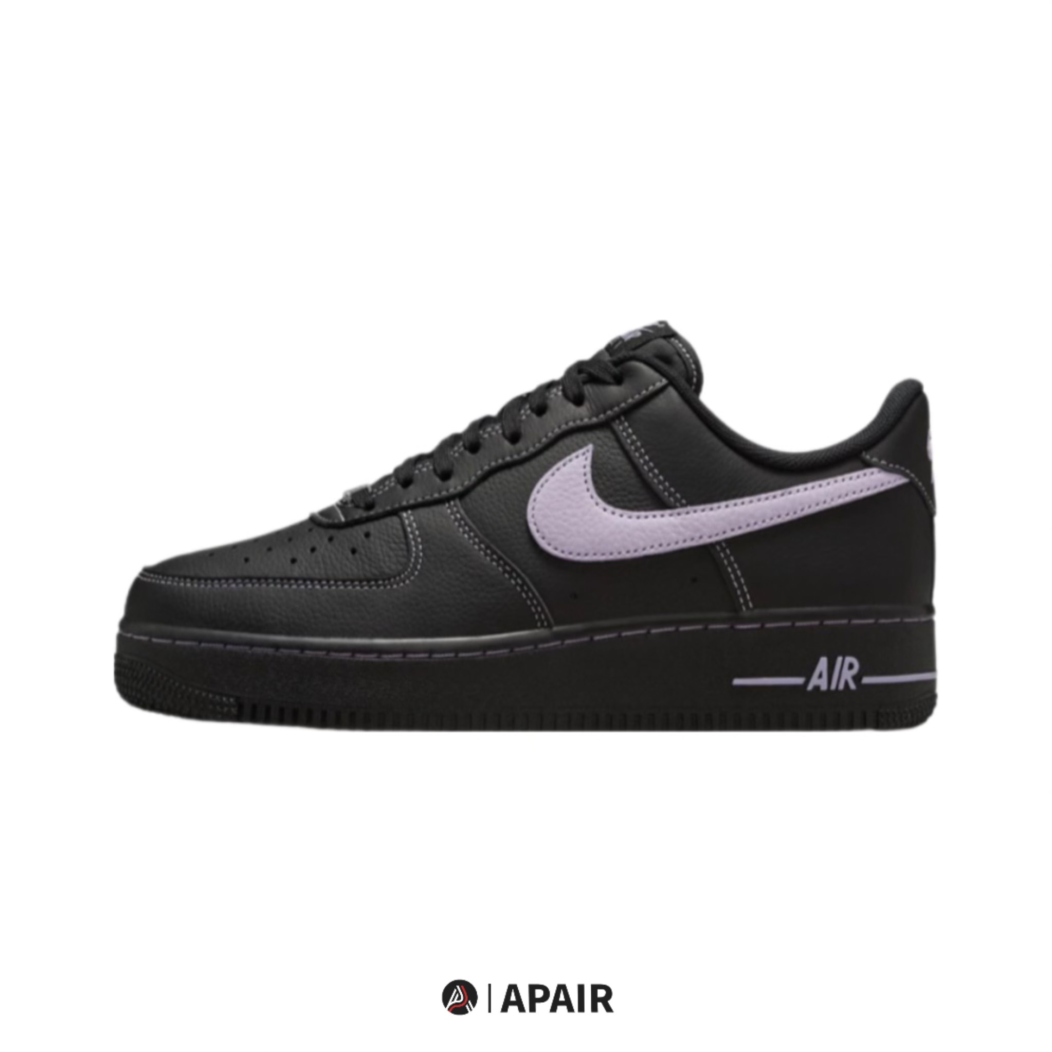 【APAIR】預購 NIKE AIR FORCE 1 07 LV8 男款 鐵牌 車縫線 黑紫 HQ2037-001 大童 HJ4563-001