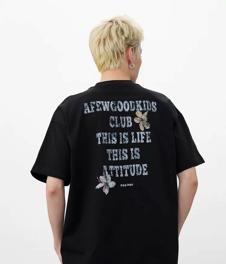 AFGK 花卉印花字體破碎 短T A FEW GOOD KIDS