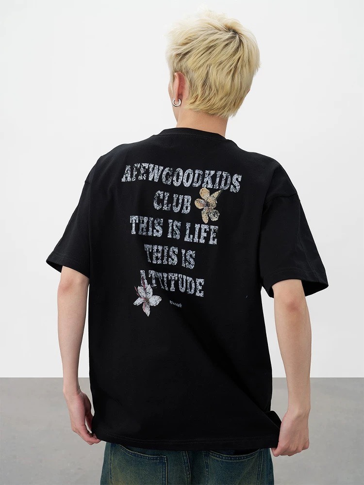 AFGK 花卉印花字體破碎 短T A FEW GOOD KIDS