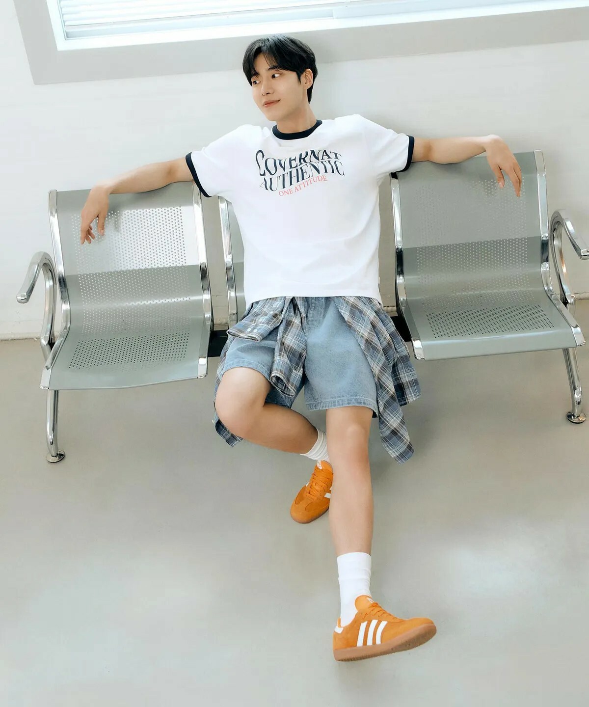 【OWN】Covernat 短袖上衣 滾邊 撞色 休閒 短TEE 不分男女 暗藍 白色