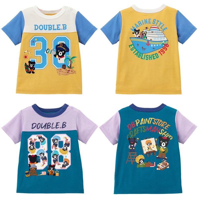 🐻🐰𝐌𝐢𝐤𝐢 𝐇𝐨𝐮𝐬𝐞 黑熊航海員/畫家刺繡短袖上衣