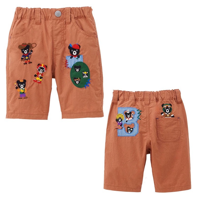 🐻𝐌𝐢𝐤𝐢 𝐇𝐨𝐮𝐬𝐞 黑熊徽章刺繡七分褲