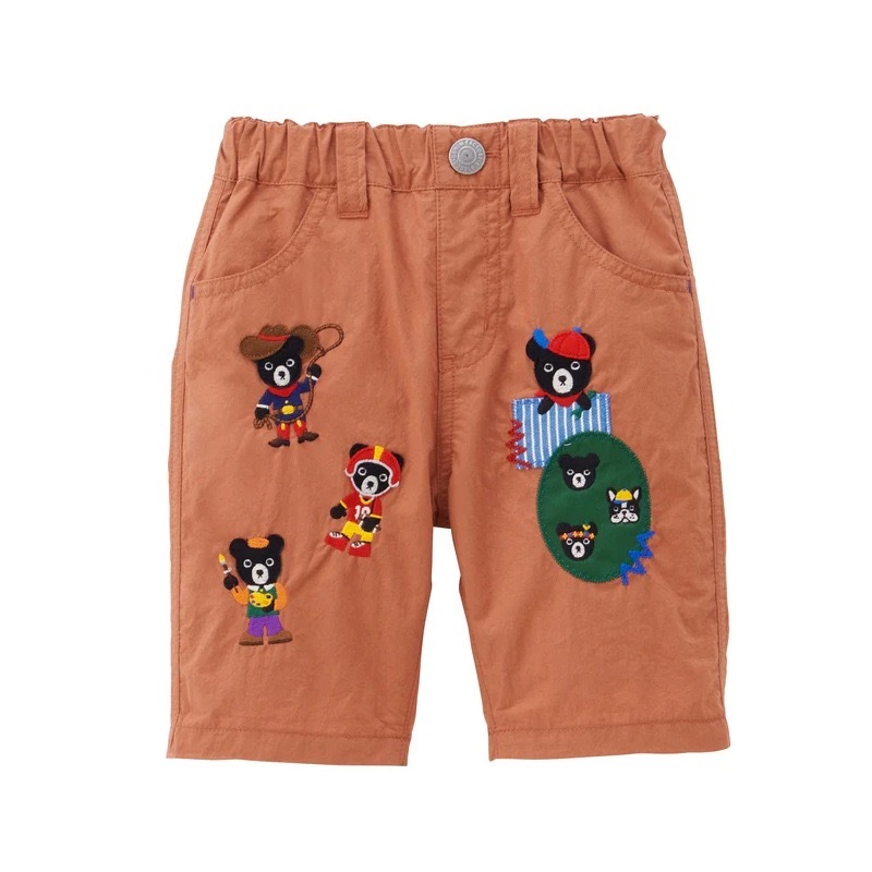 🐻𝐌𝐢𝐤𝐢 𝐇𝐨𝐮𝐬𝐞 黑熊徽章刺繡七分褲