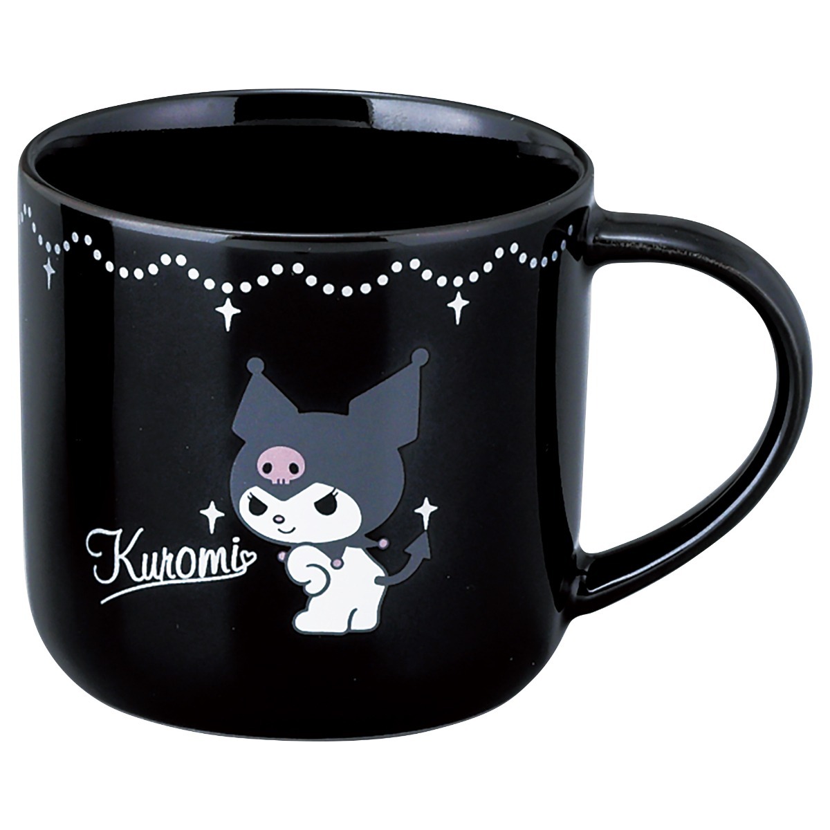 日本製 Sanrio Kuromi 黑色陶瓷有耳杯