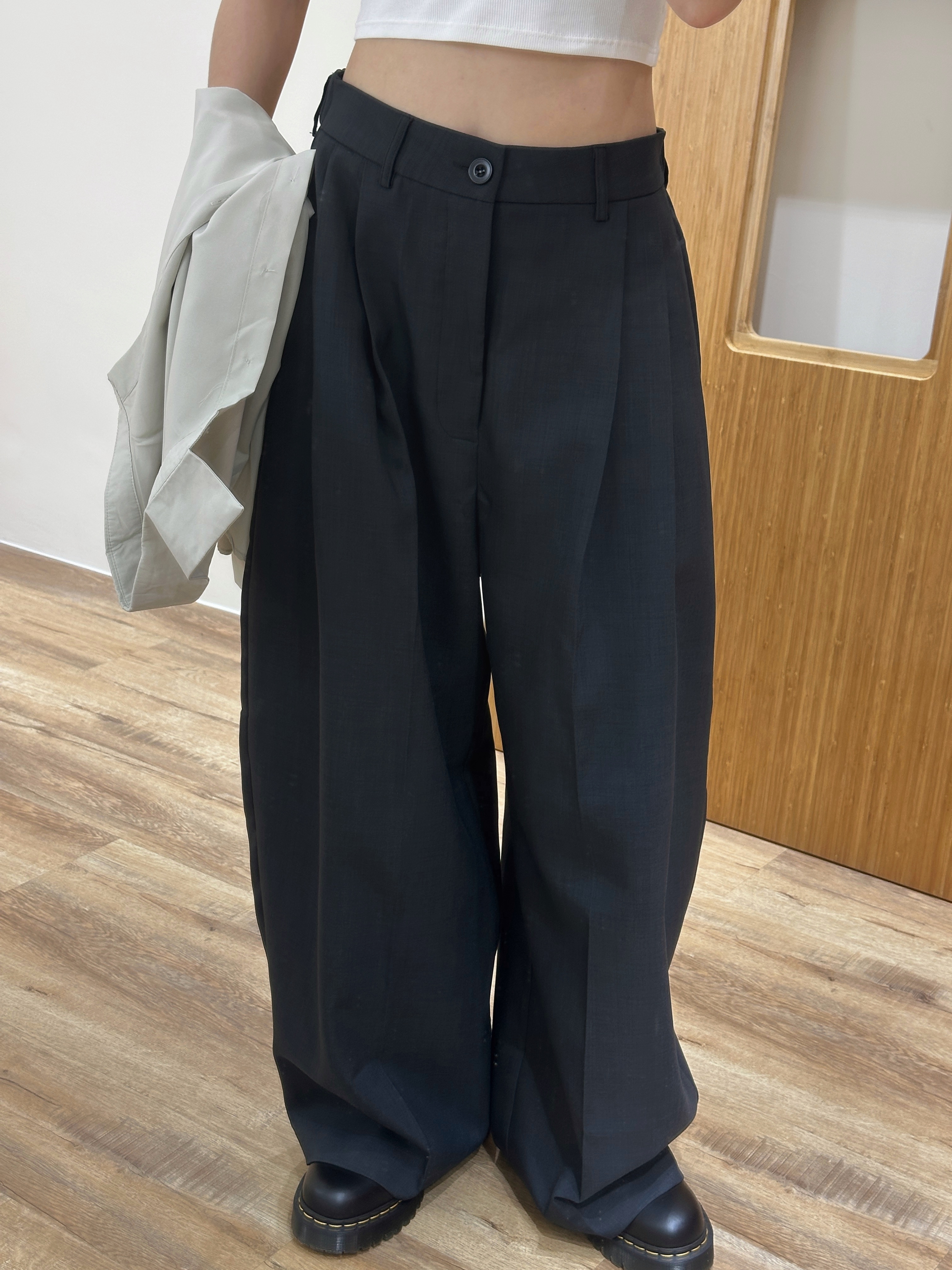 回歸款✨時髦感拉滿！氣質西裝寬褲 (深灰)