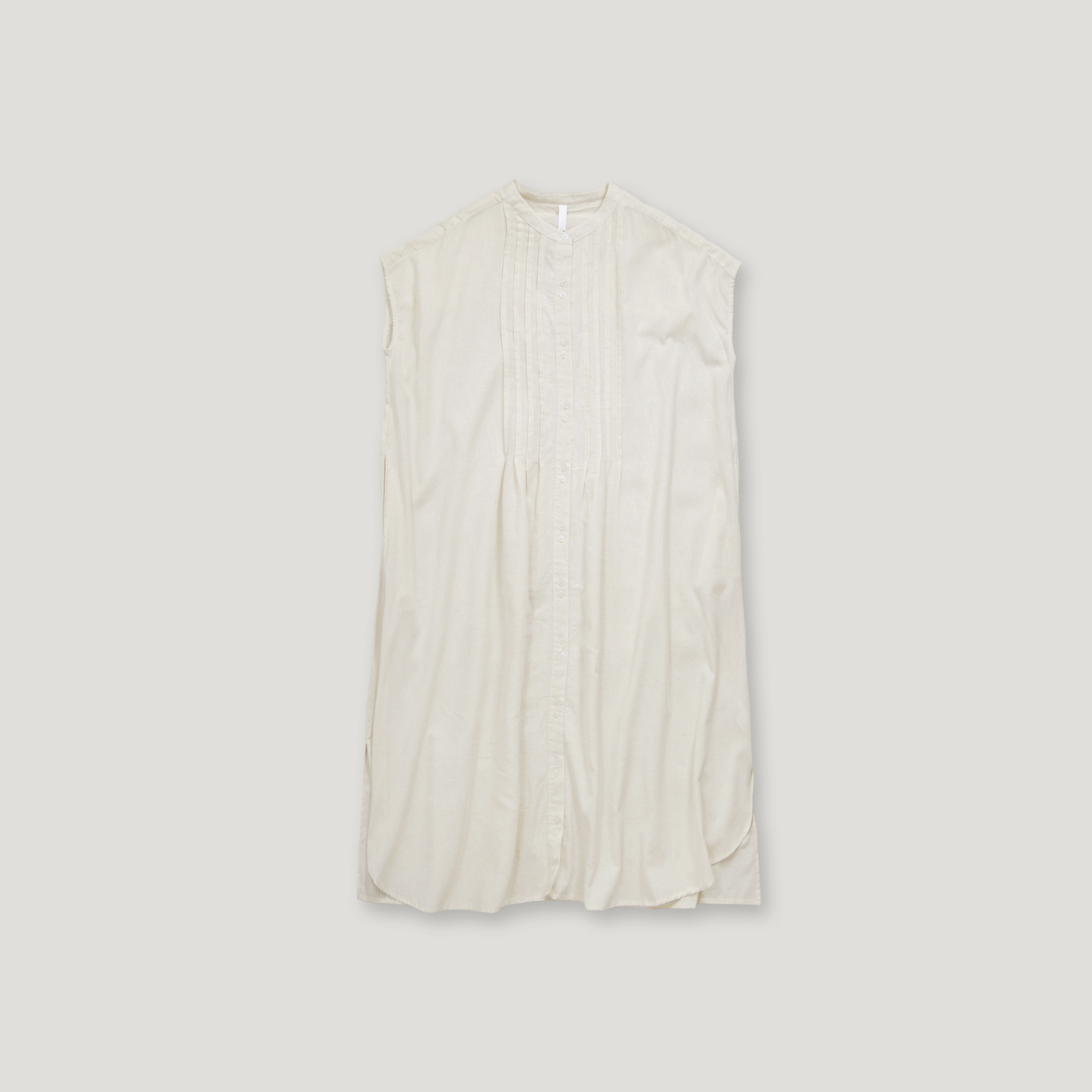 J.P.L. 立領法式袖亞麻棉壓褶長襯衫 ╭ 2色 ╮