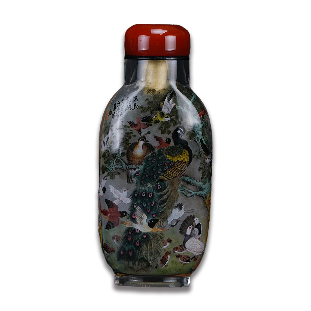 百鳥圖鼻煙壺 百鳥朝鳳描繪祥瑞昌盛與和諧共榮