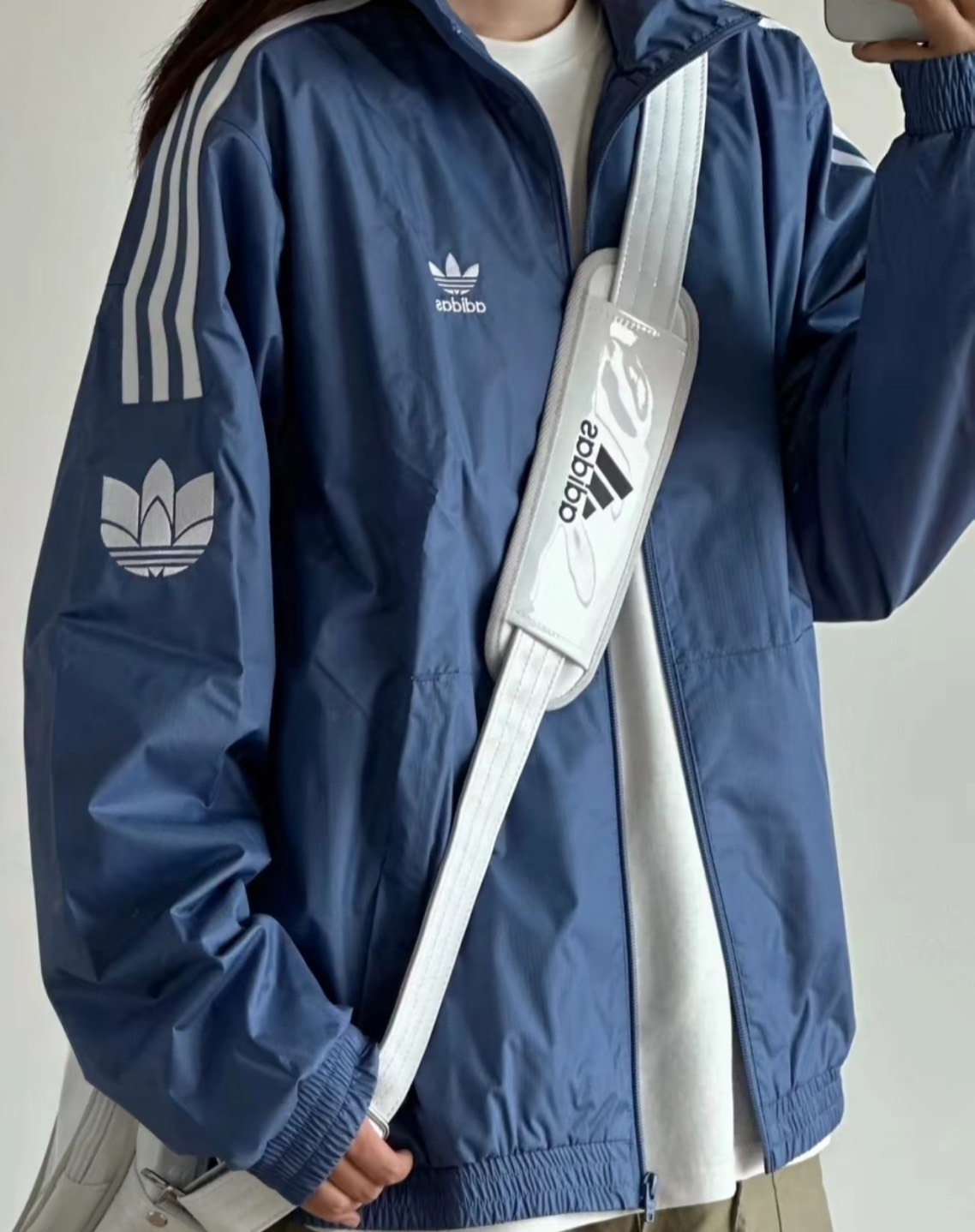 adidas Originals 復古立領條紋夾克外套