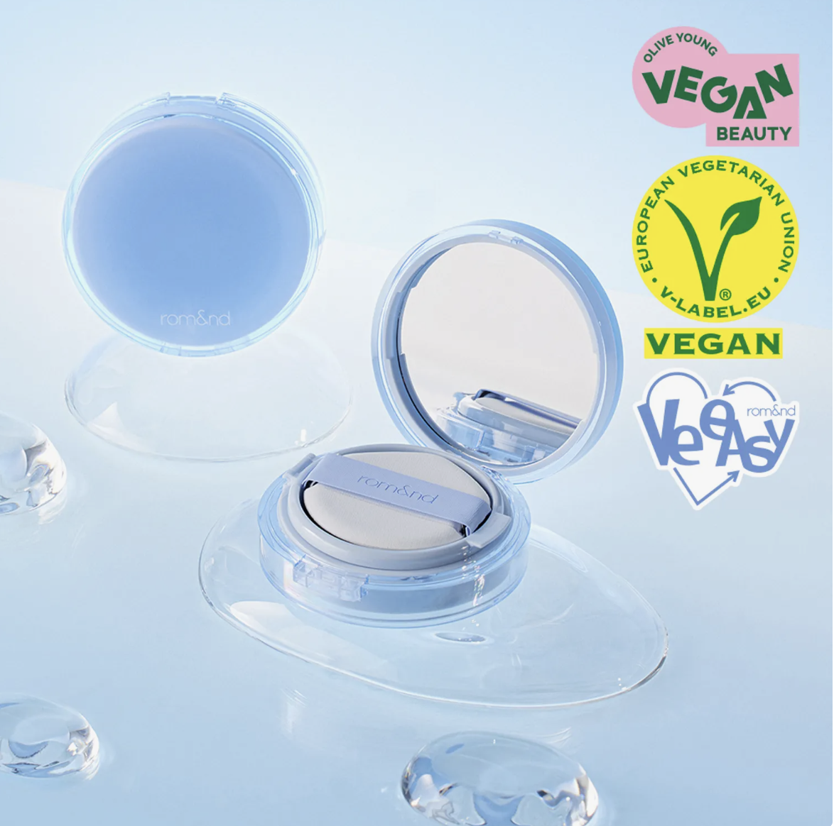 Romand 裸光水感純素氣墊粉底【5款色號】