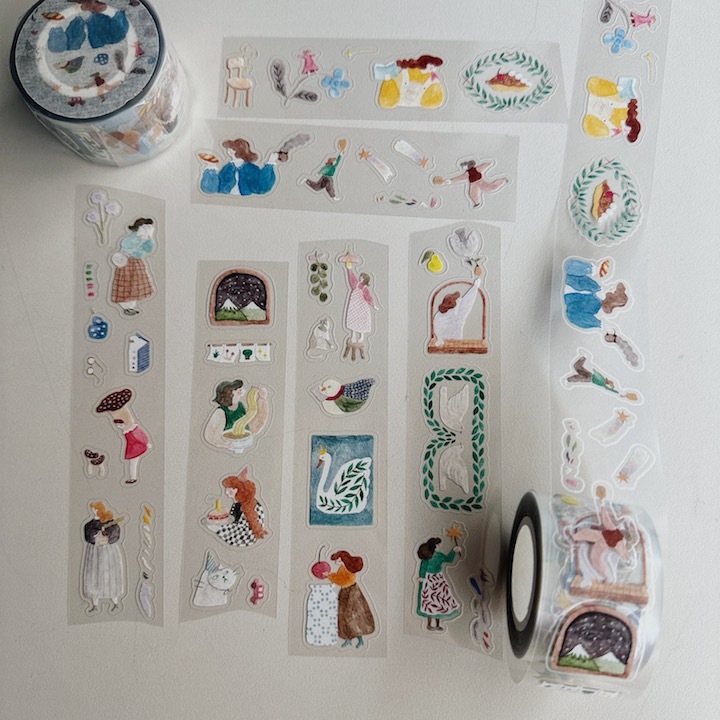 A lovely day 亮面割型 貼紙卷 PET膠帶 ｜森空