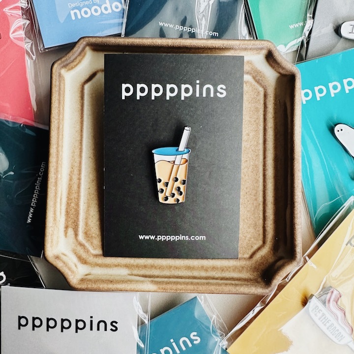 珍珠奶茶 琺瑯別針 胸章｜pppppins
