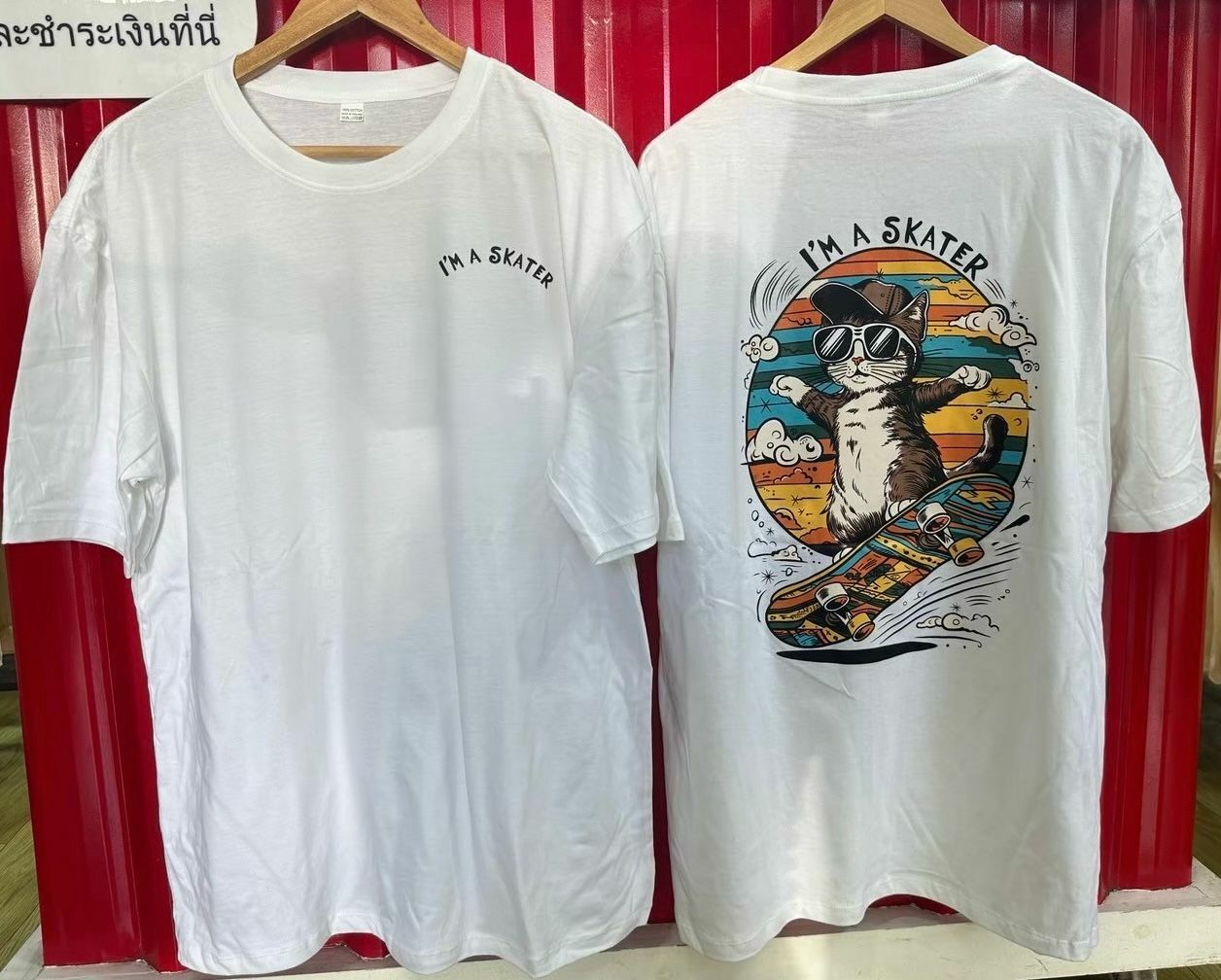 泰國連線 滑板貓貓T-Shirt（T4 T915）