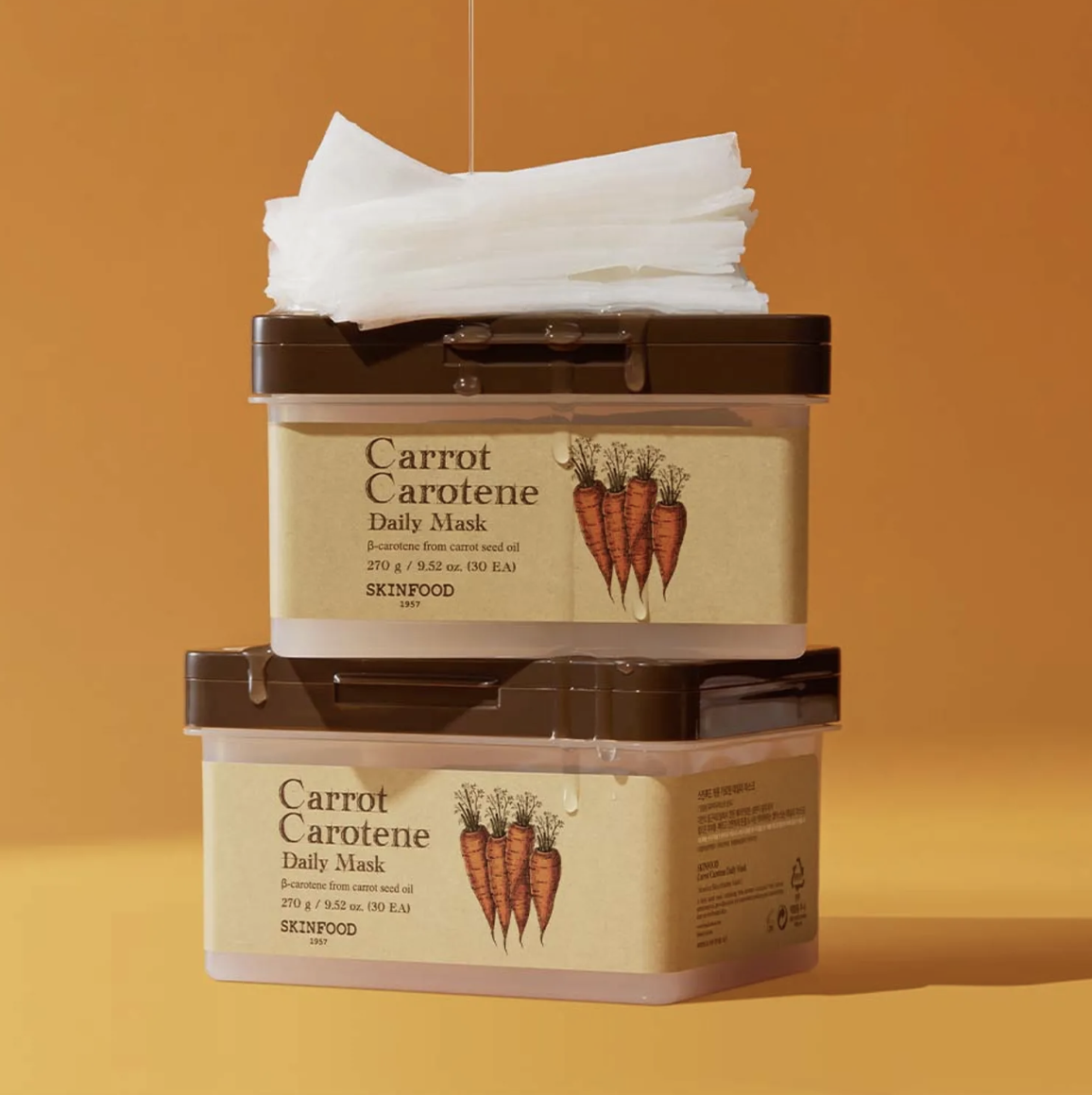 SKINFOOD 胡蘿蔔素鎮靜保濕抗氧日用早安面膜 30片裝