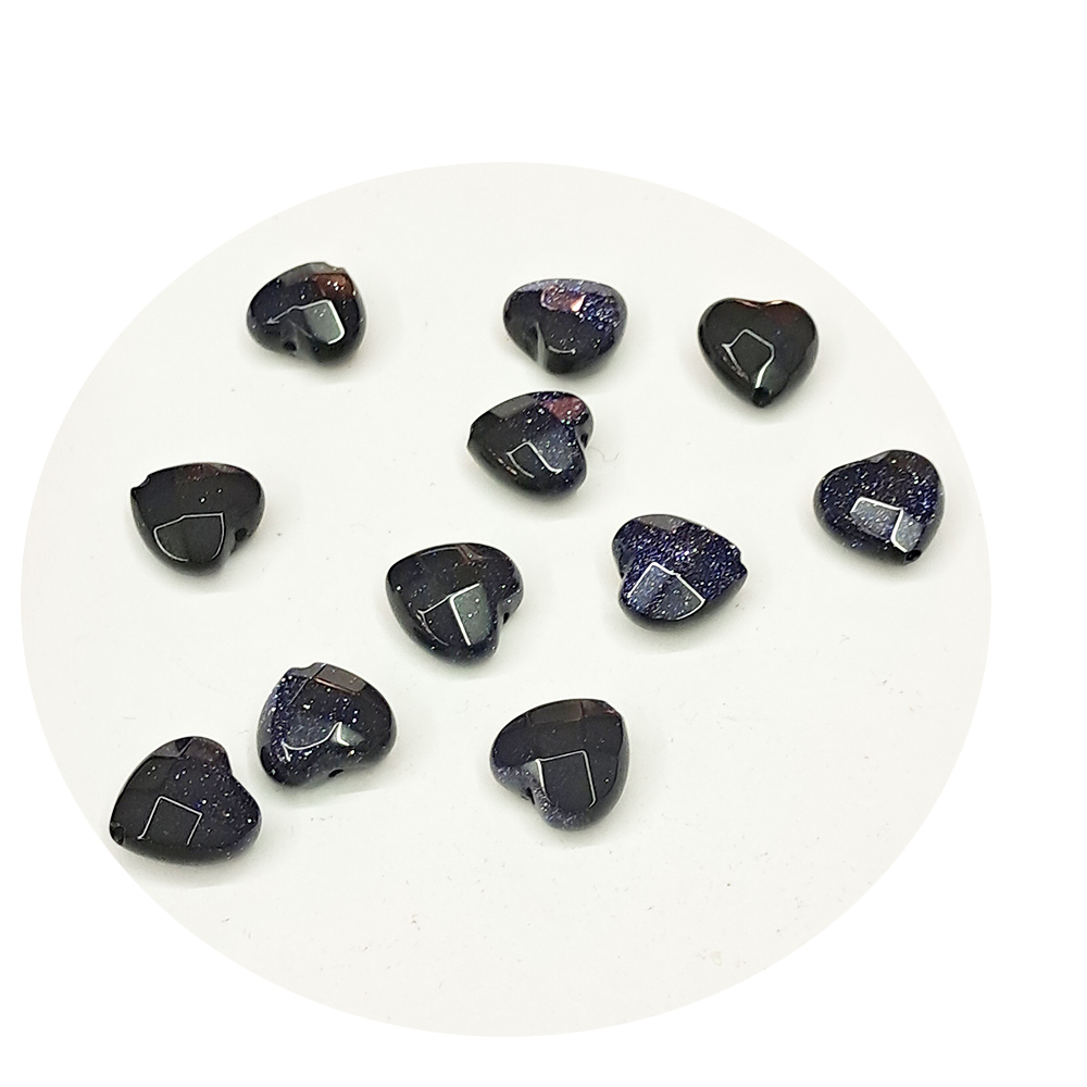 愛心 藍砂石 1*0.6公分 2個【十方】122556