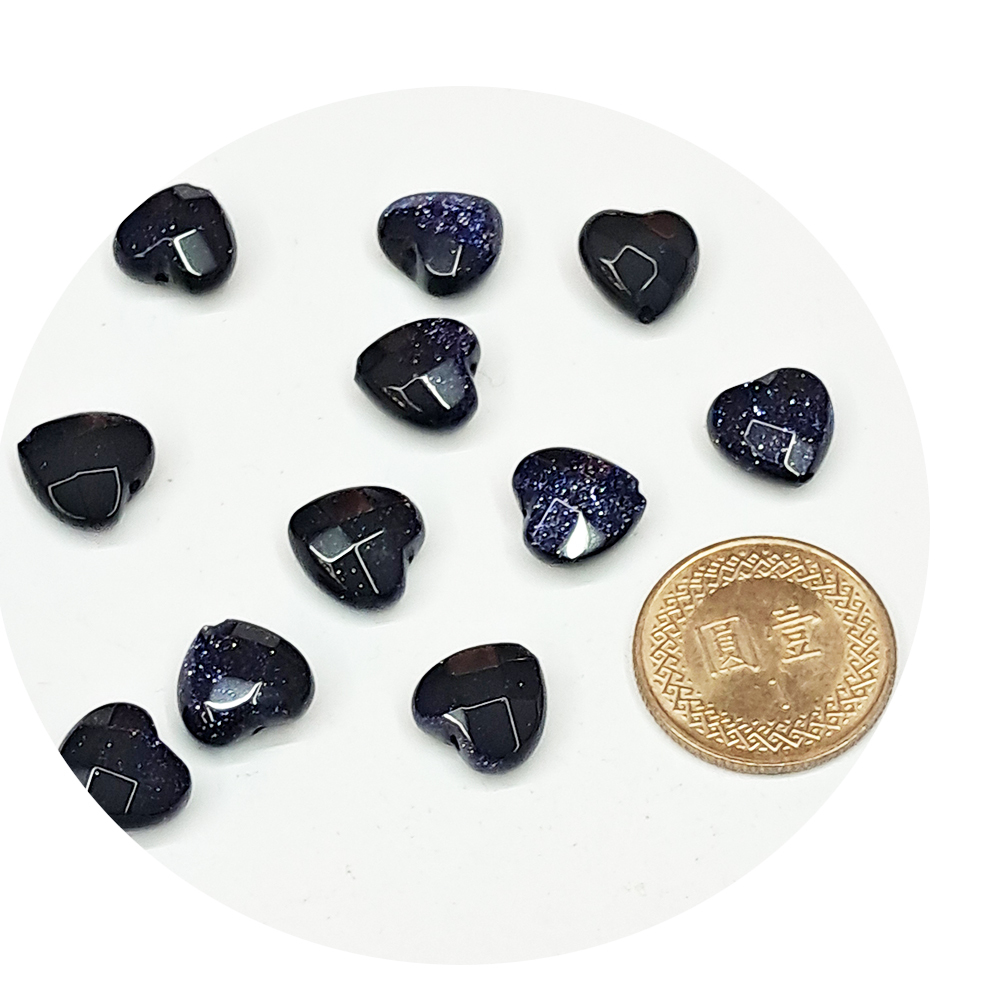 愛心 藍砂石 1*0.6公分 2個【十方】122556