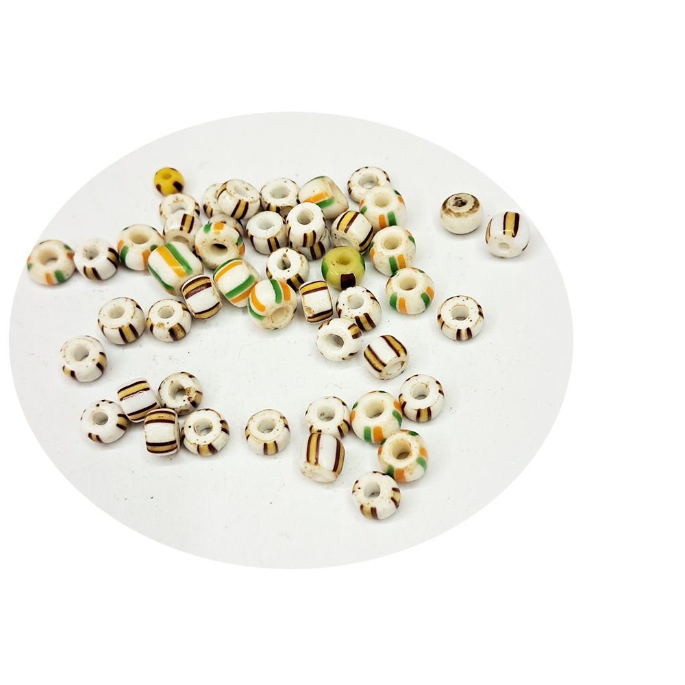 黃白琉璃珠 0.3*0.4公分 配件6個【十方】144075