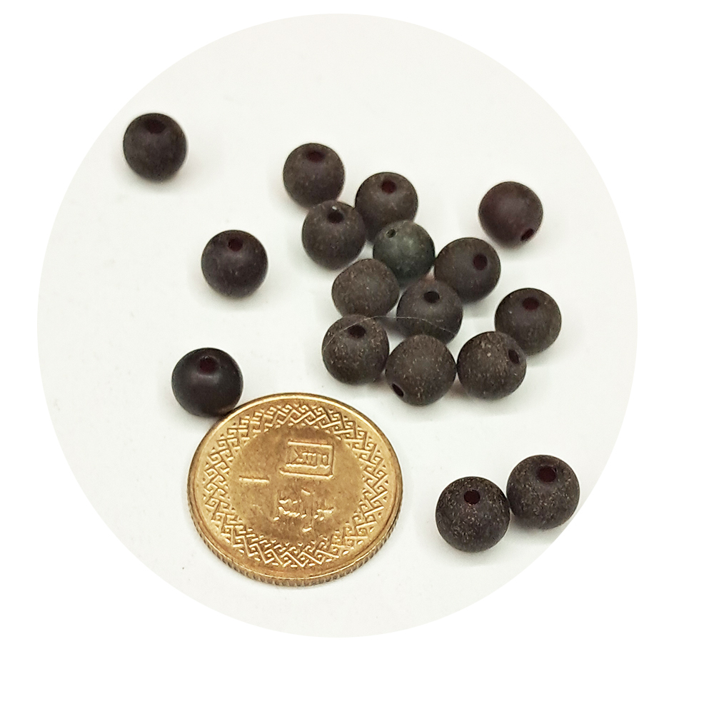 靈草藥珀圓珠 0.6*0.7公分 3個【十方】144090