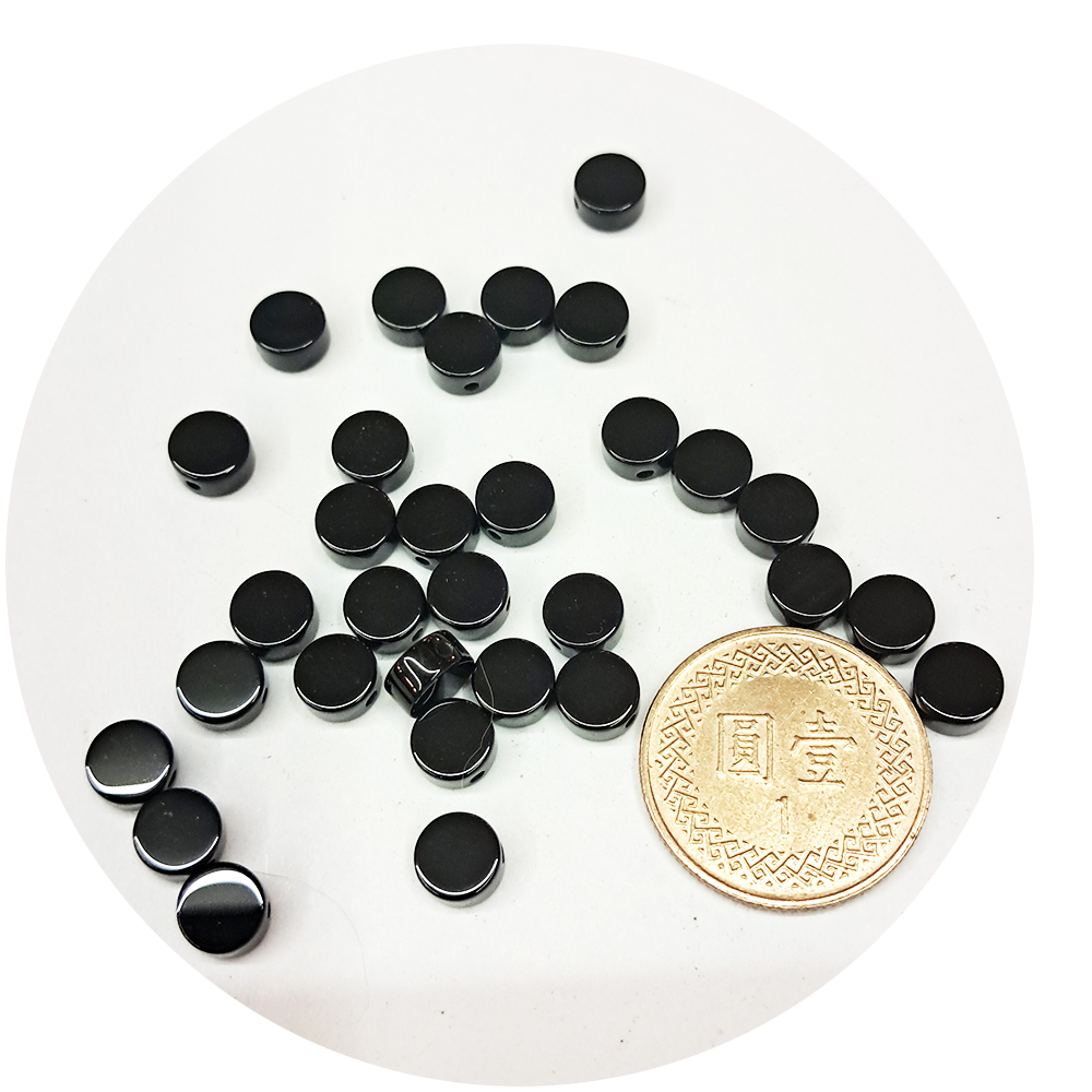 黑曜石扁珠 0.3*0.6公分 3個【十方】144100