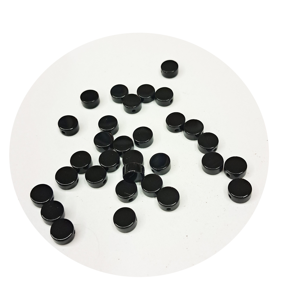 黑曜石扁珠 0.3*0.6公分 3個【十方】144100