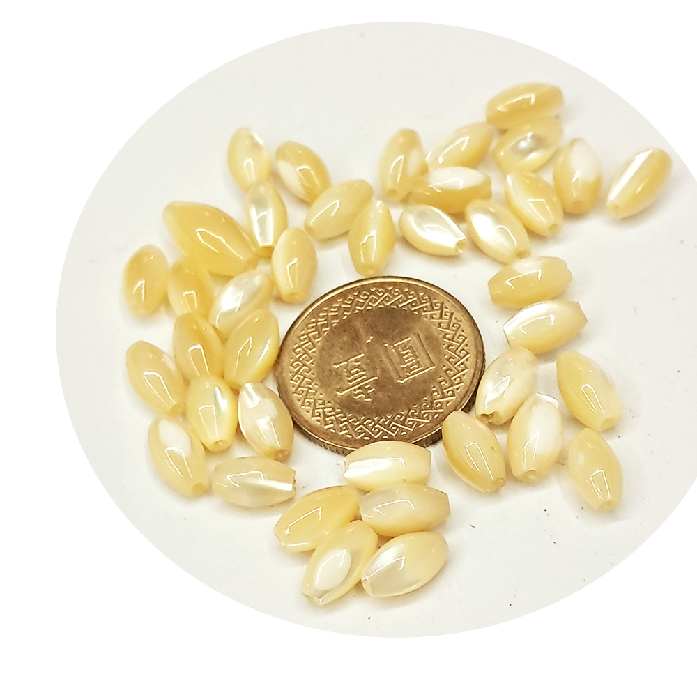 珍珠硨磲米粒珠 0.5*0.8公分 3個【十方】144101