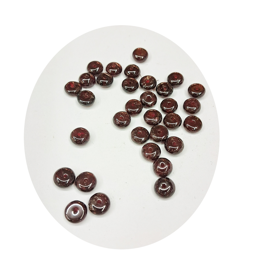 紅石榴 扁珠 公分 配件3個【十方】144106
