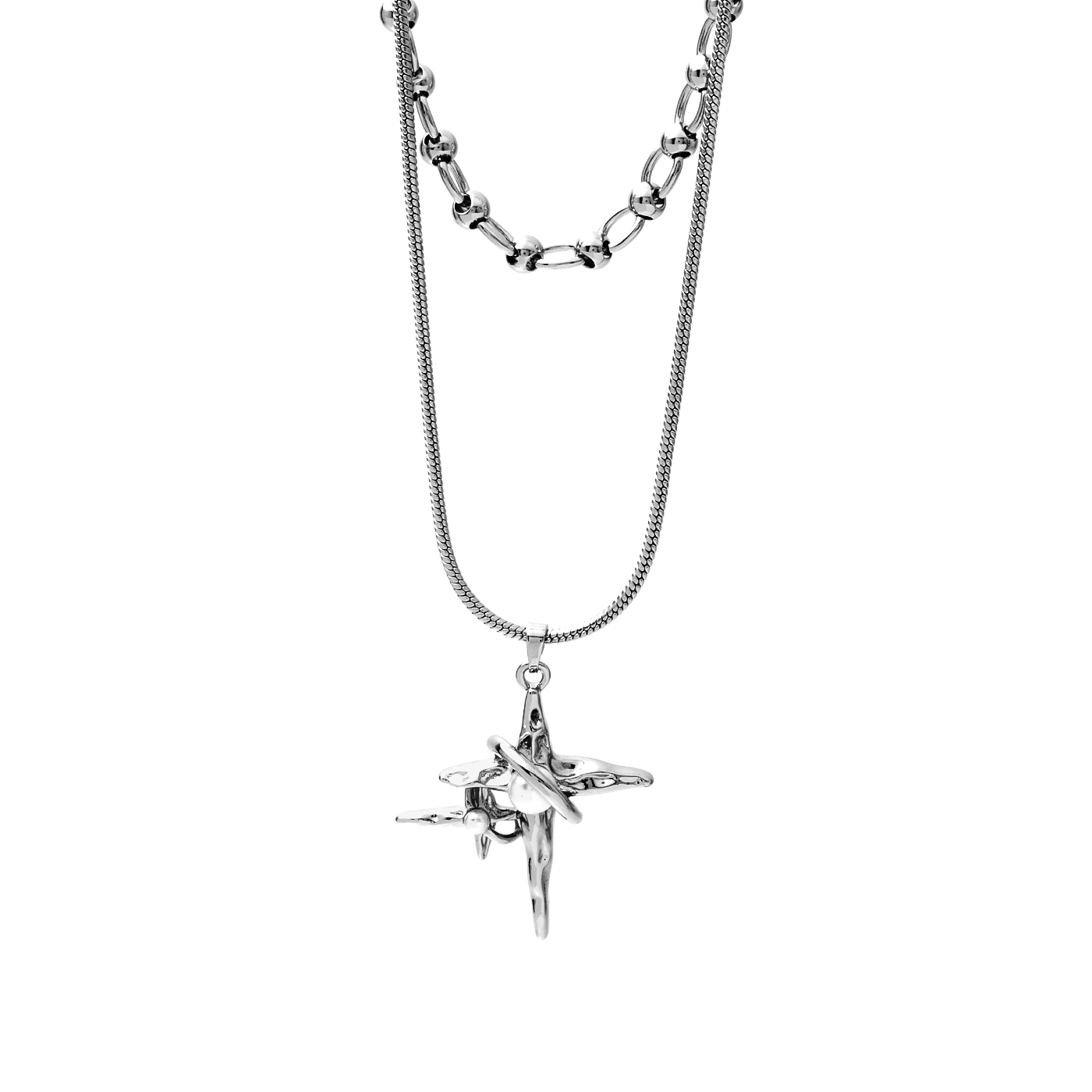 韓國,星芒,星球,雙層項鍊,平價飾品