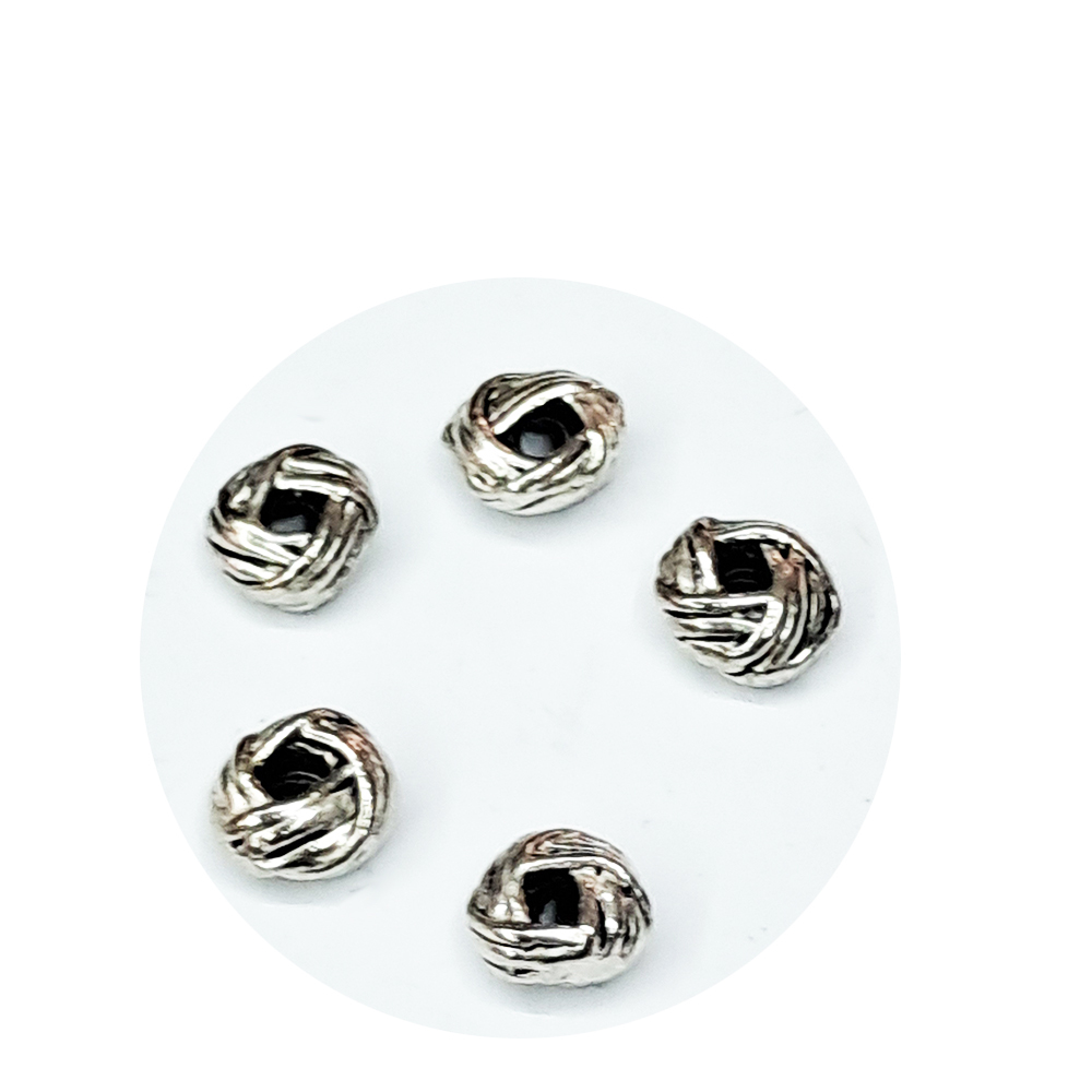 圓環 藏銀隔珠 約 6mm 3個【十方】112000