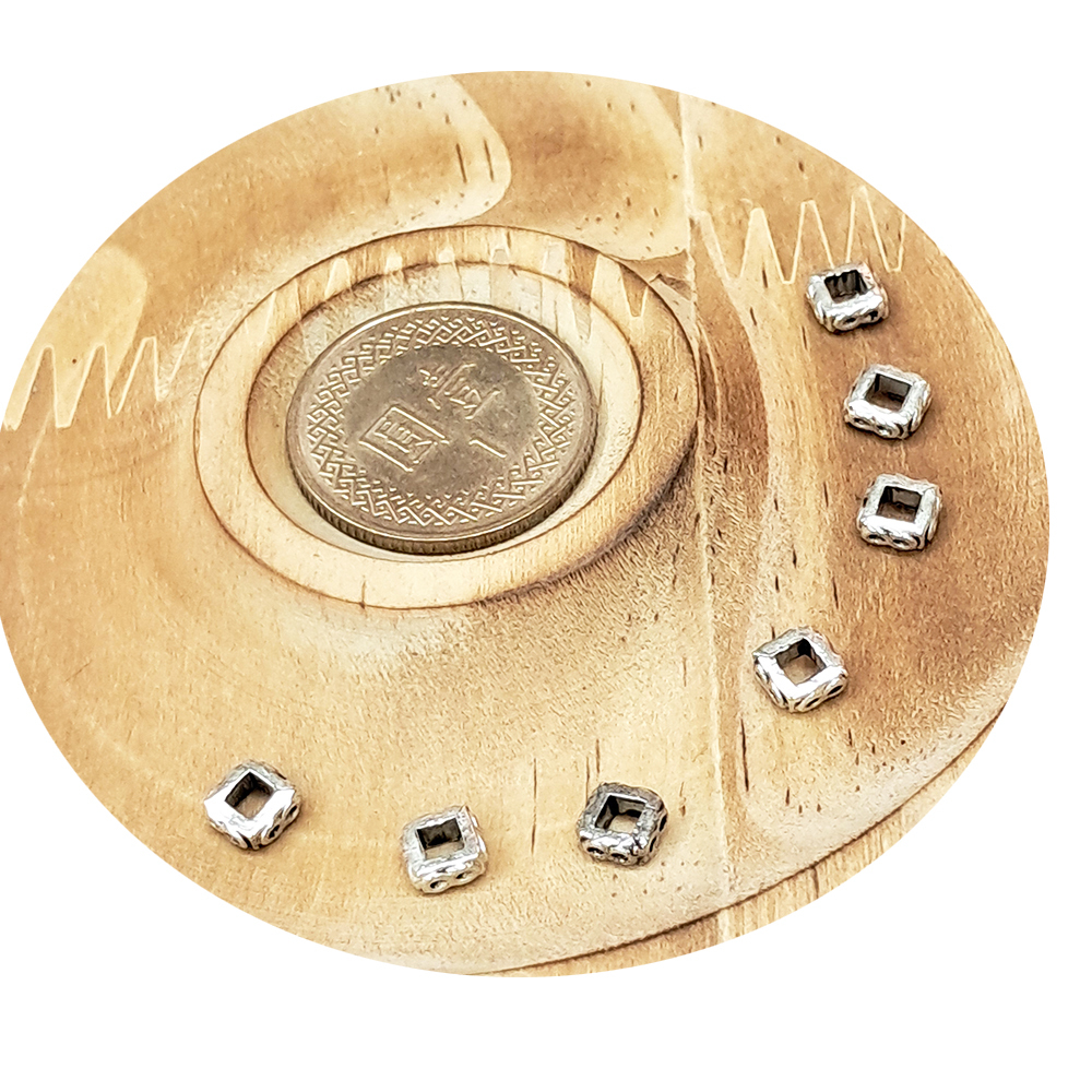 方環 藏銀隔珠 6mm 5個【十方】112012