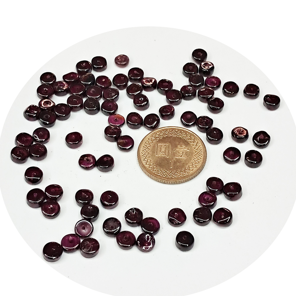紅石榴石 圓隔片 0.3*0.5mm 4個【十方】112020