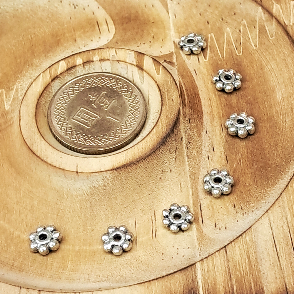 花片 藏銀隔珠5mm  5個【十方】118943