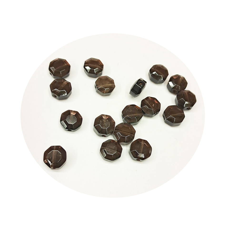 茶晶 八角珠8mm 2個【十方】120898