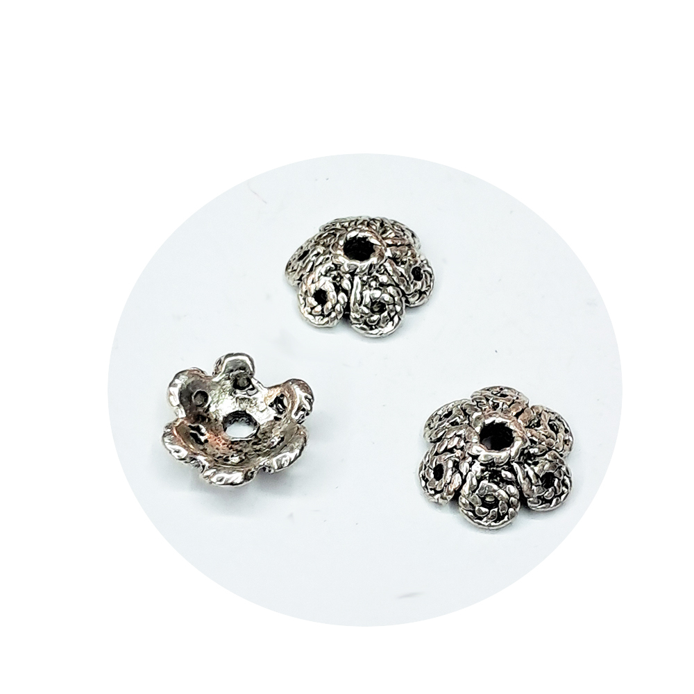 花托 藏銀約1 公分 1對【十方】122570